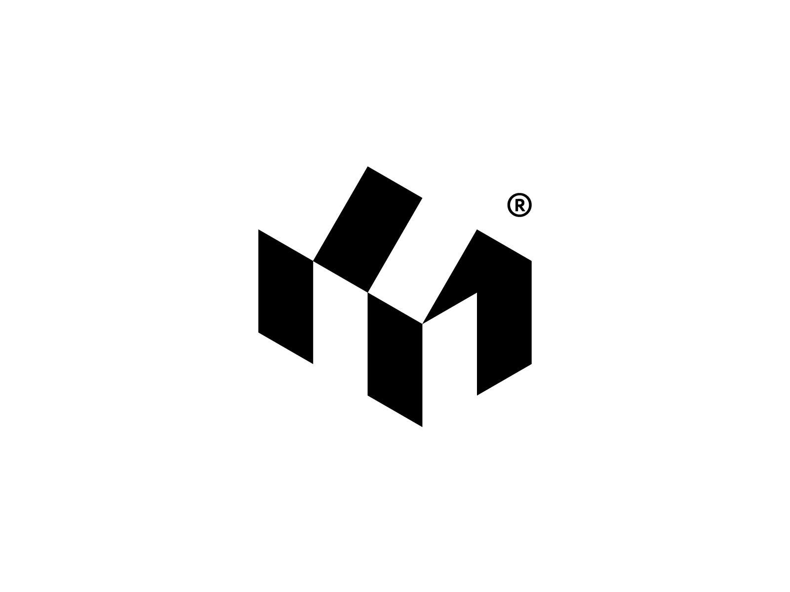M® grid house abstract home building technology mark branding logotype.png