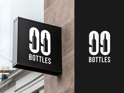 99 Bottles - Bar  Bottle shop logo luxury pub cake drinks typography l.jpg