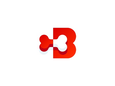 B for Bone negative space subtle modern logos health medical identity.jpg