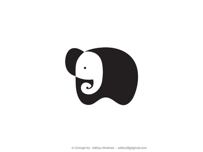 Baby Elephant - Negative Space Logo elephant space logo icon inspirati.png