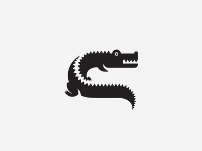 C for Crocodile typography logotype animal crocodile illustration mono.png