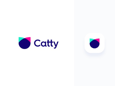 Catty Party Logo  App Icon  Cat type wordmark typography logo designer.jpg