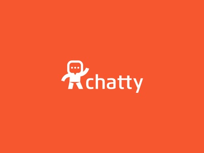 Chatty Logo illustration mascot logotype robot negative space bubble s.jpg