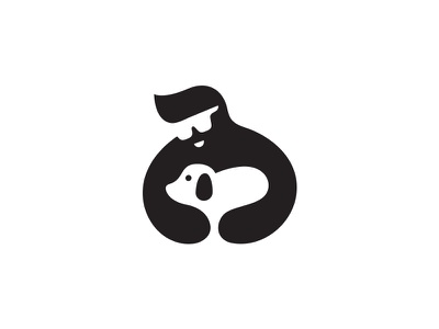 Dog Lover icon logo unused symbol brand identity negative space creati.jpg