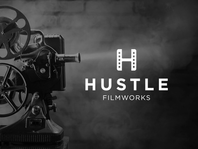 Hustle Filmworks Logo movies film monogram symbol mark identity brandi.jpg