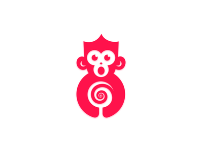 Monkey Loves Candy  candy animal monkey illustration monogram symbol m.png