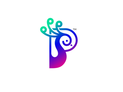 P for Peacock bird peacock illustration monogram symbol mark identity.png
