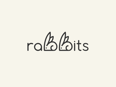 Rabbits animals inspiration identity logos clever idea creative wordma.png