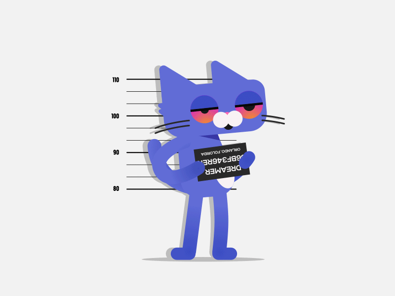 Weed Cat mugshot cat illustration weedcat cat motion design animation.gif