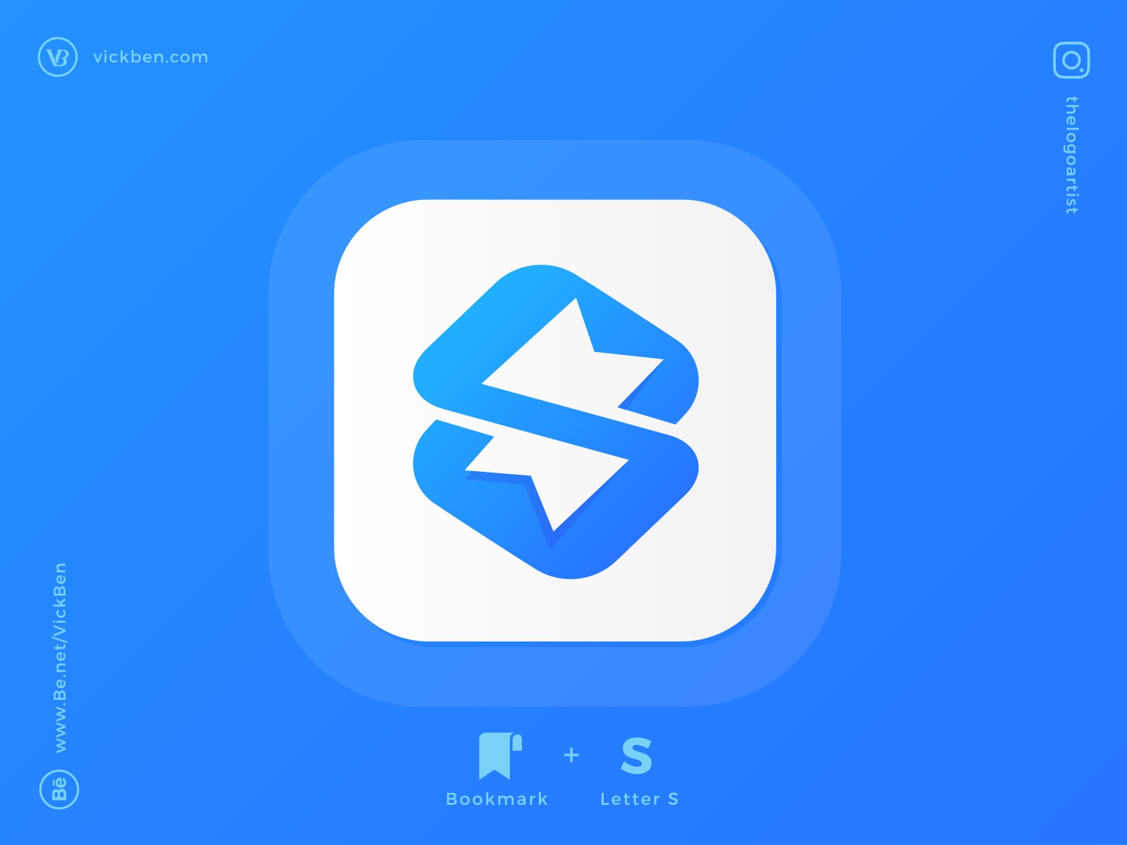 Bookmark Logo identity iphone new creative app logo blue icon design l.jpg