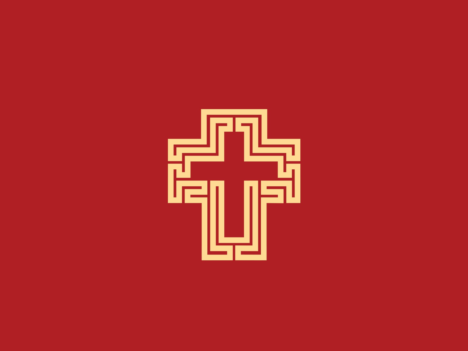 Cross symbol geometric logo design designer logo designer red gold rel.jpg