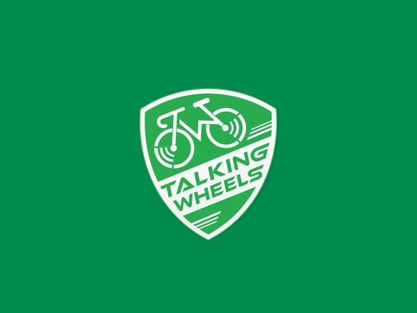 Talking Wheels design logo shield sport ride cycling green eco adventu.jpg