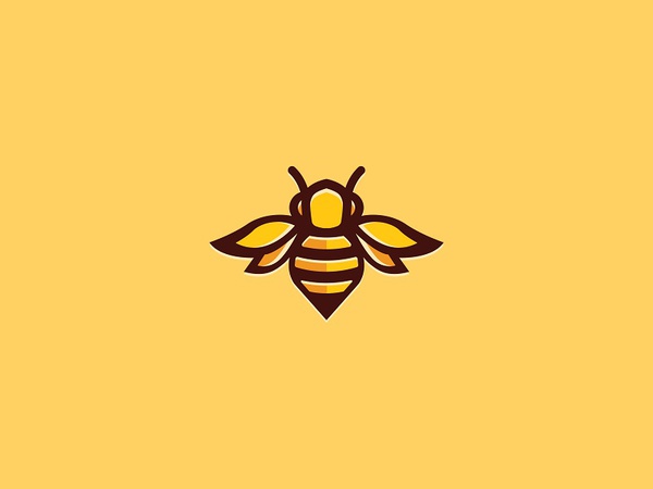 Bee  buz orange cute wings fly bee branding logotype mark design logo.jpg