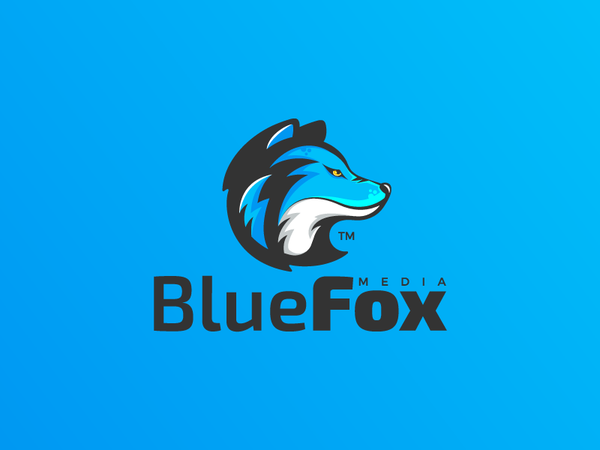 Blue Fox Media colorful sharp media blue fox animal illustration brand.png