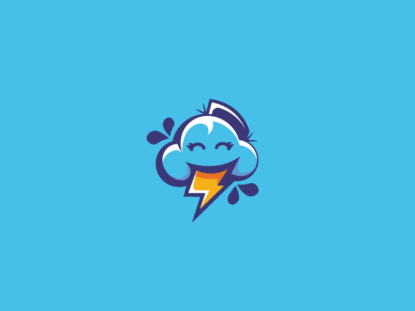 Bringntherain thunder storm rain mascot mark logotype logo illustratio.png