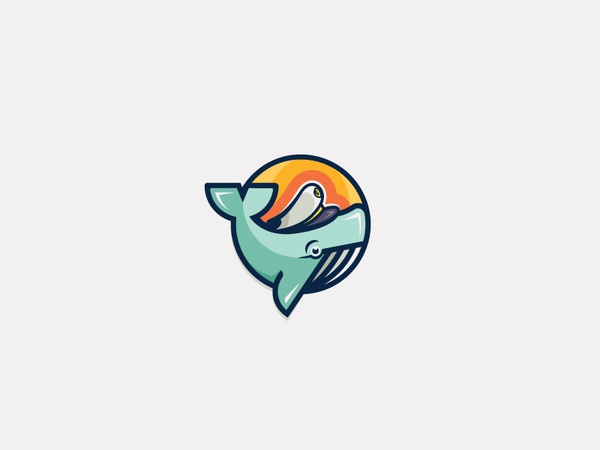 CaptainWhale modern hat captain colorful fin fish whale mark branding.jpg