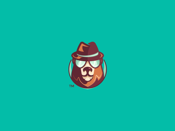 CoolBear  modern colorful glasses hat cool bear animal branding mark l.png