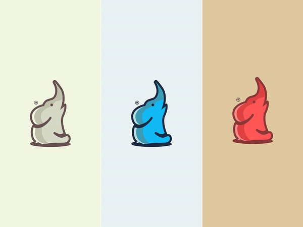 Elephant baby clean colorful cute elephant animal mark logotype design.jpg