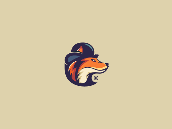 FittedFoxy fedora modern colorful elegant hat fox animal branding mark.png