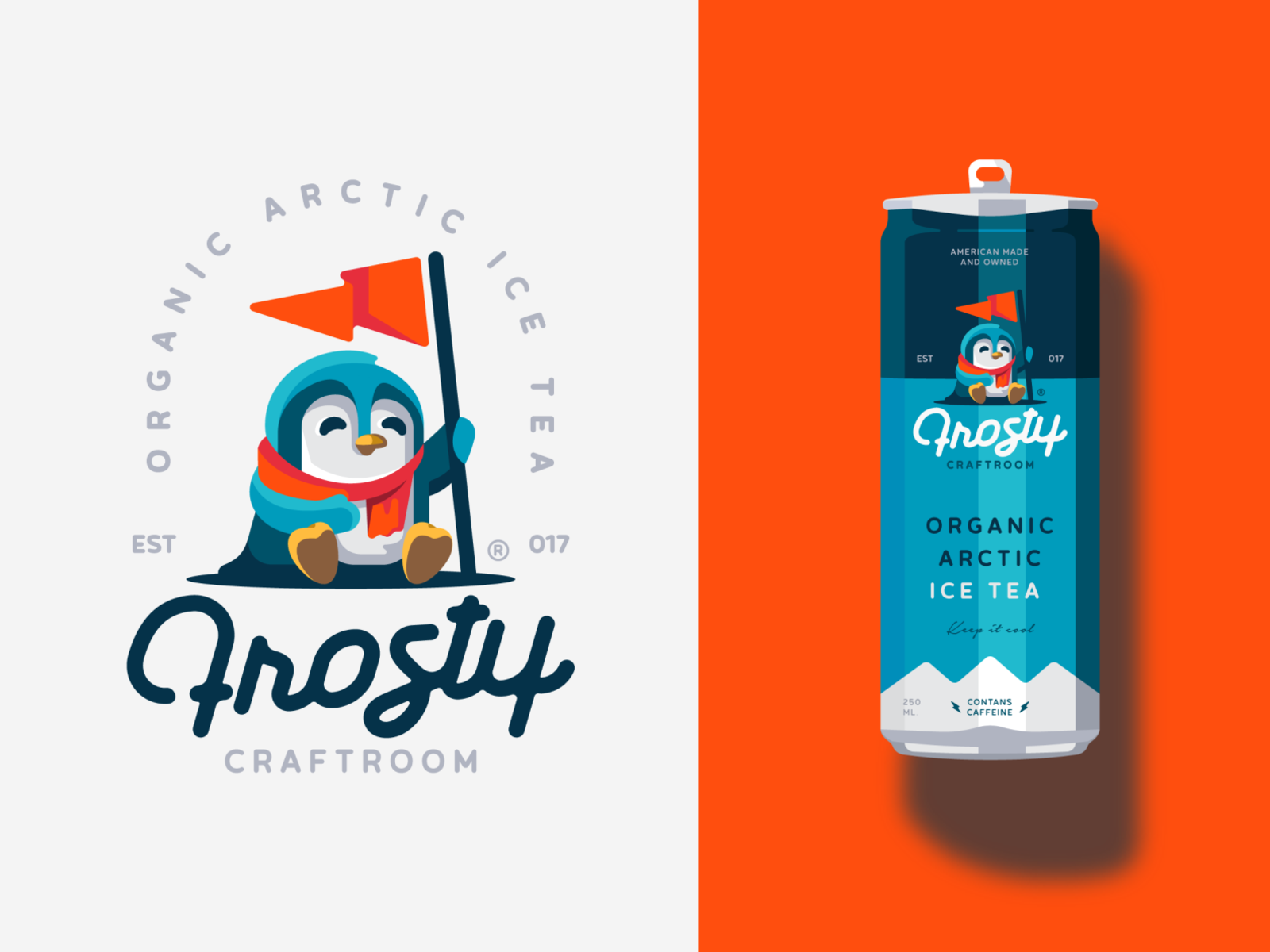 Frosty winter flag penguin bird arctic tea icetea frosty illustration.png