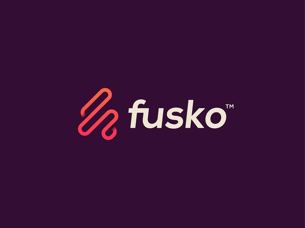 Fusko type flat f gradient monogram modern logotype logo letter illust.jpg