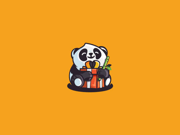 Geschenkpanda present panda mascot mark logotype logo illustration gif.png