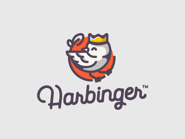 Harbinger typo typography wings royal crown minimal elegant bird linea.png
