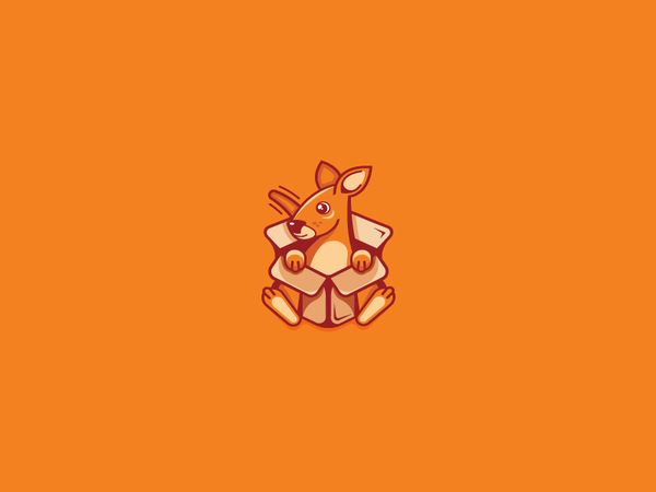 Hop la Box mark logotype logo kangaroo event design cute colorful chil.png