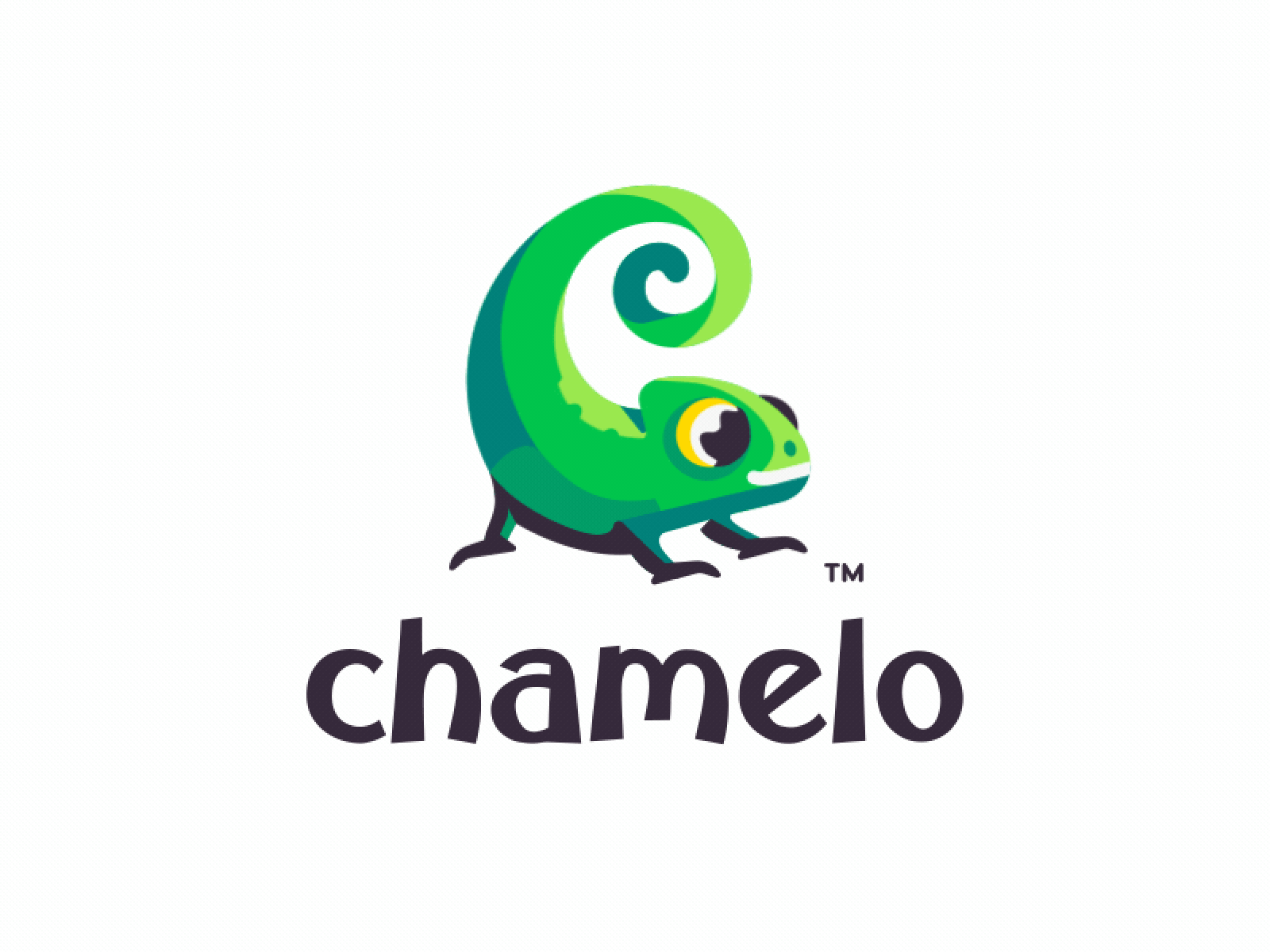 Chamelo Animation lizard typography typo mascot character animation de.gif
