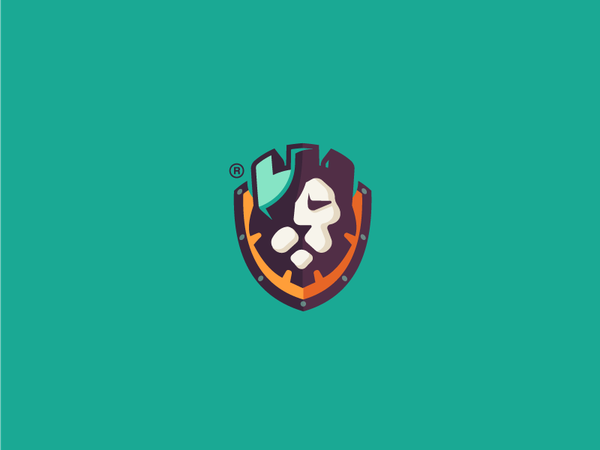 Iron Lion tower strong shield mark logotype logo lion flat elegant des.png
