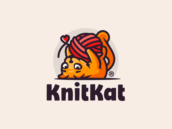 KnitKat heart knit yarn kitten cat animal illustration branding mark l.png