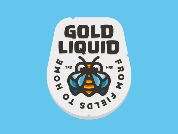 Liquid Gold Honey colorful animal design logo logotype mark illustrati.png