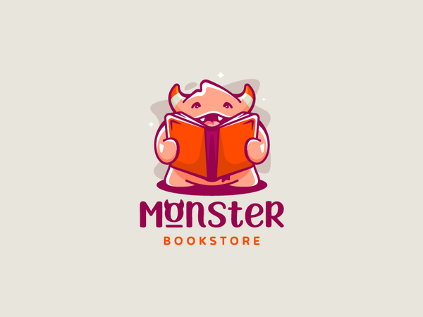 Monster Bookstore cute bookstore book colorful monster character brand.png