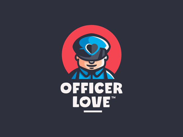 OfficerLove heart love officer cop mascot character illustration brand.png