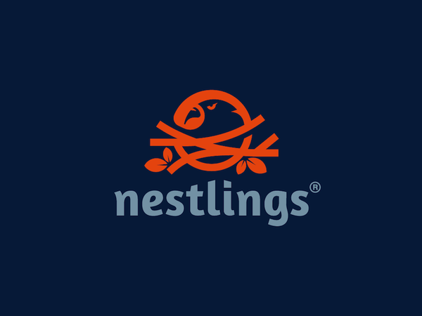 Nestlings nature linear minimal branch nest negative bird branding mar.png