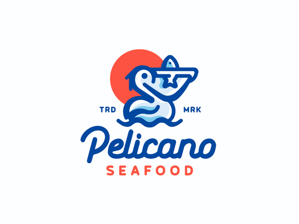 Pelicano fish pelican seafood ocean sea linear illustration branding m.png