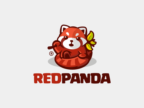 Red Panda cute red leaves mascot redpanda panda illustration branding.png