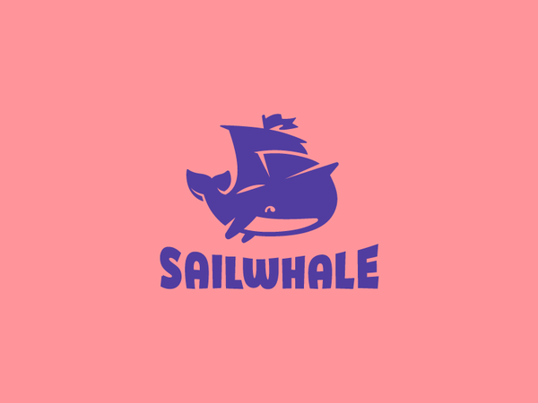 Sailwhale mammal fin whale sail boat sea illustration branding mark lo.png