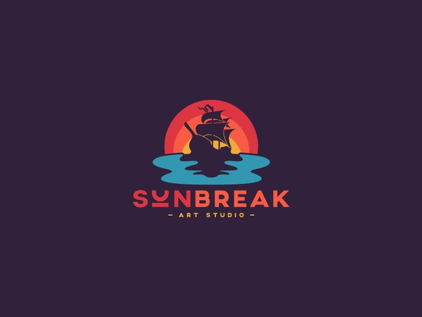 SunBreak colorful boat sea studio art sun sunrise mark illustration lo.jpg
