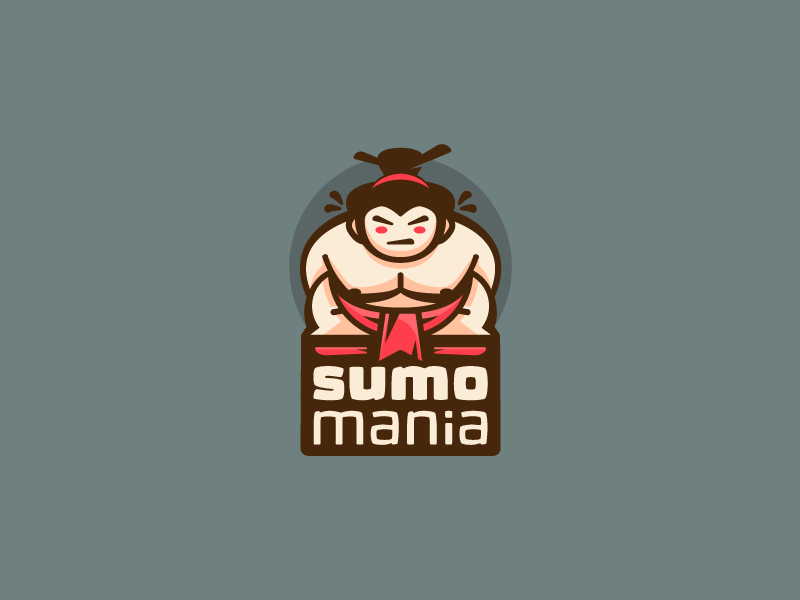 SumoMania sumo sport origami mark logotype logo japan illustration des.gif