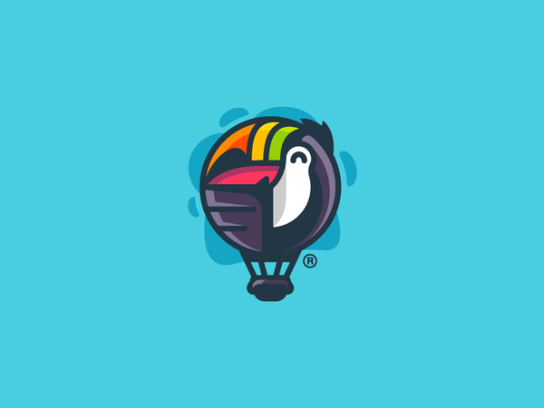 Tucair toucan mark logotype logo illustration design colorful clouds b.png