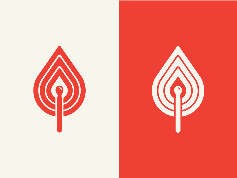 Playing With Fire thick lines fire logo logos logo design identity ide.png