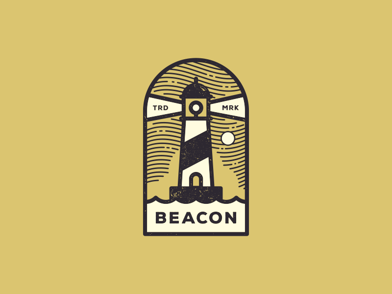 Beacon Lighthouse Logo beacon lighthouse sky light night waves sea log.png