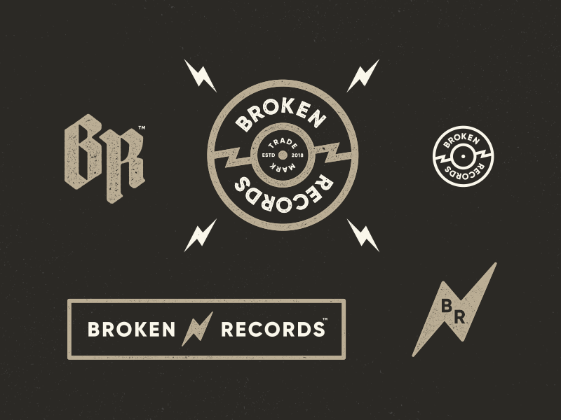 Broken Records label identity disc broken vinyl record icon logo.png