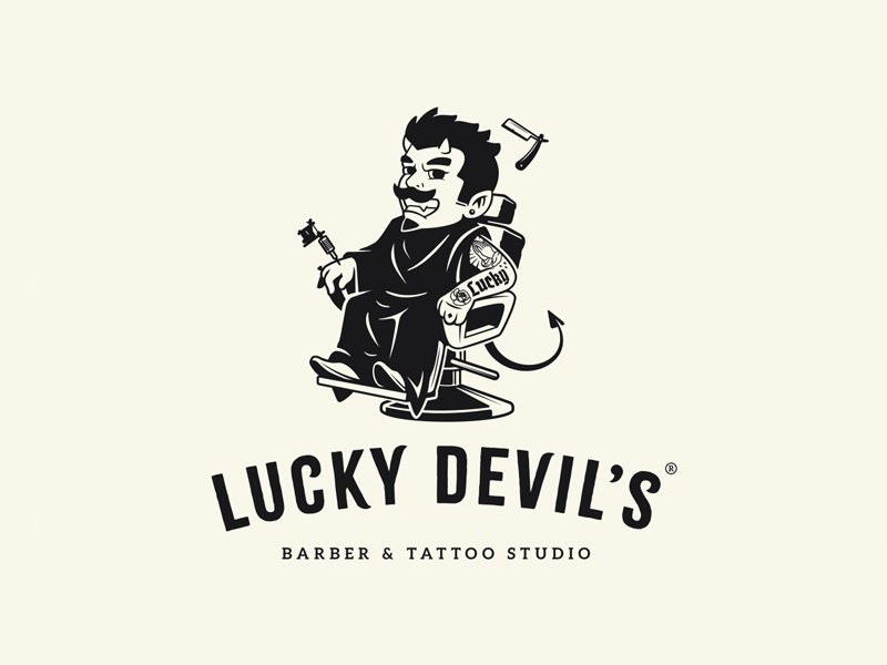 Lucky Devils Logo Concept illustration tattoo artist barber logo.png