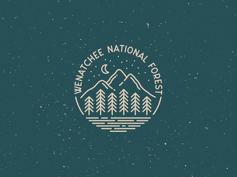 Wenatchee National Forest Logo mountains illustration forest handwritt.png