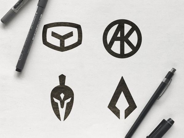AK Aesthetics - Logo Concepts a letter spear viking sketch war marks k.jpg