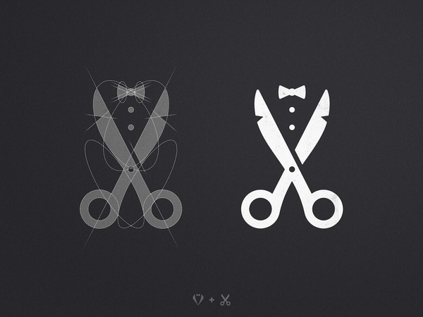 Gents Barber Club - Logo Grid clever logo tuxedo negativespace scissor.jpg