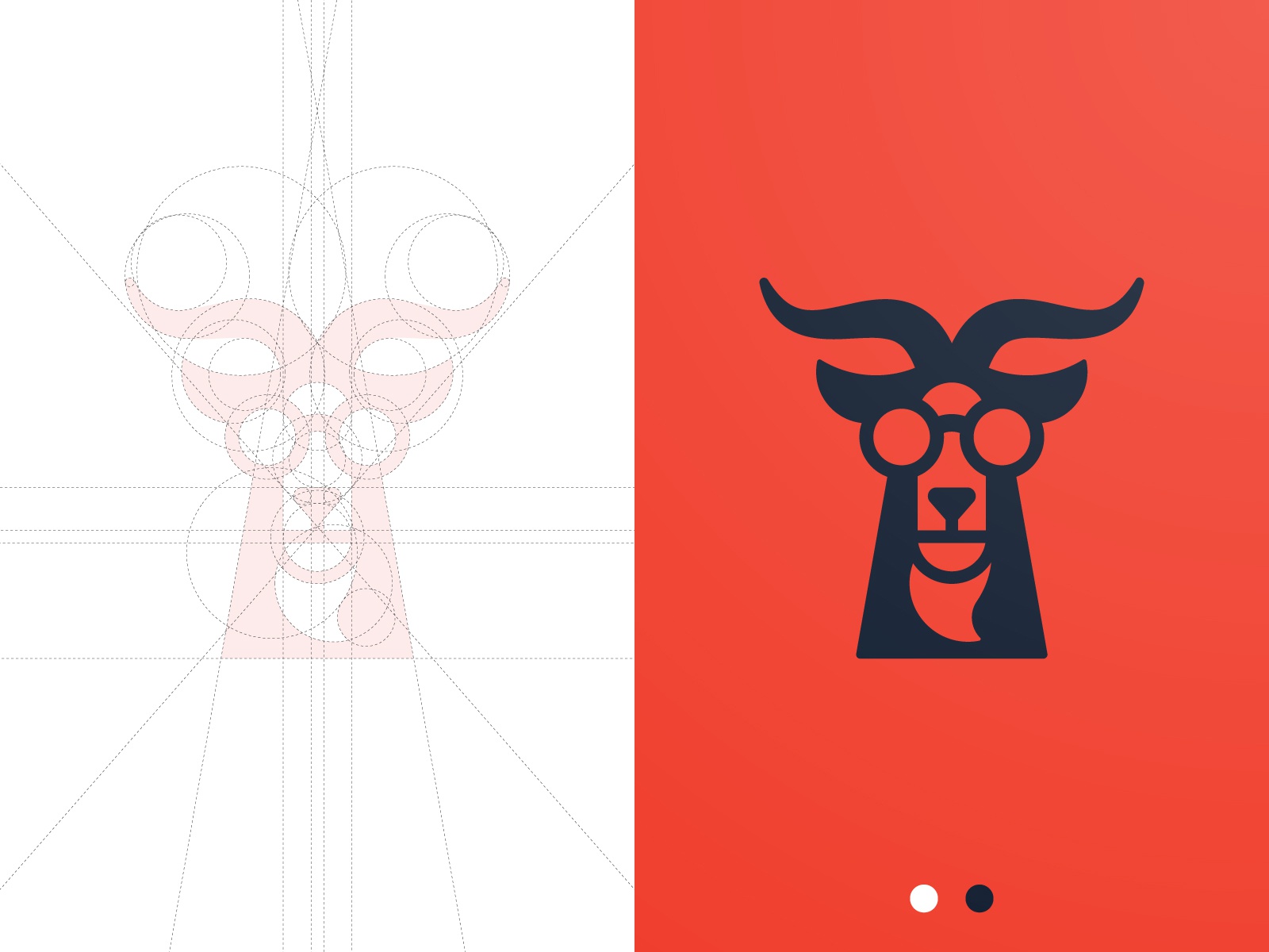 Goat Games - Logo Design ram glasses mascot logomark ibex grid design.jpg