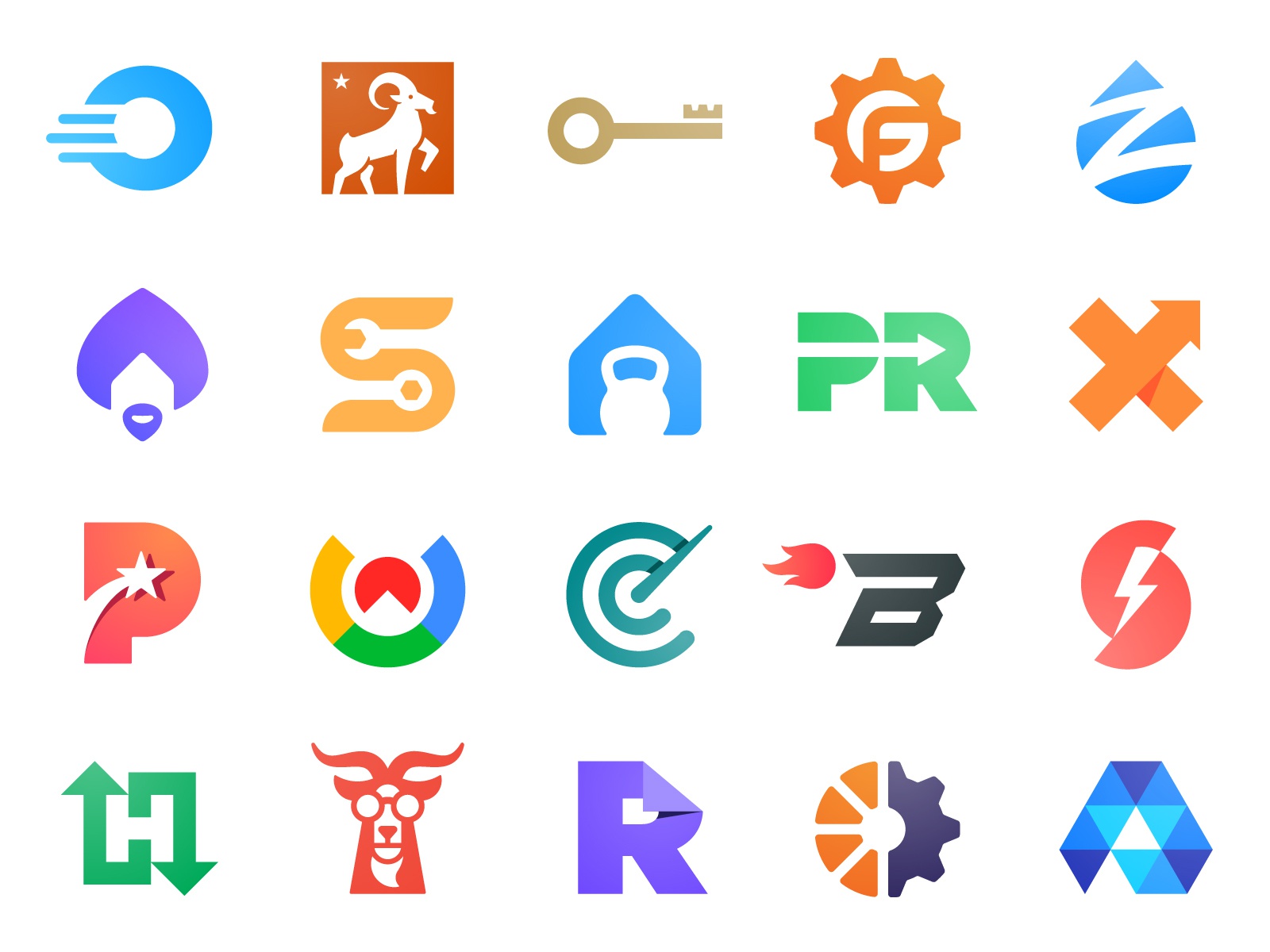 Logo Design Compilation negative space minimal colorful marks logos lo.jpg